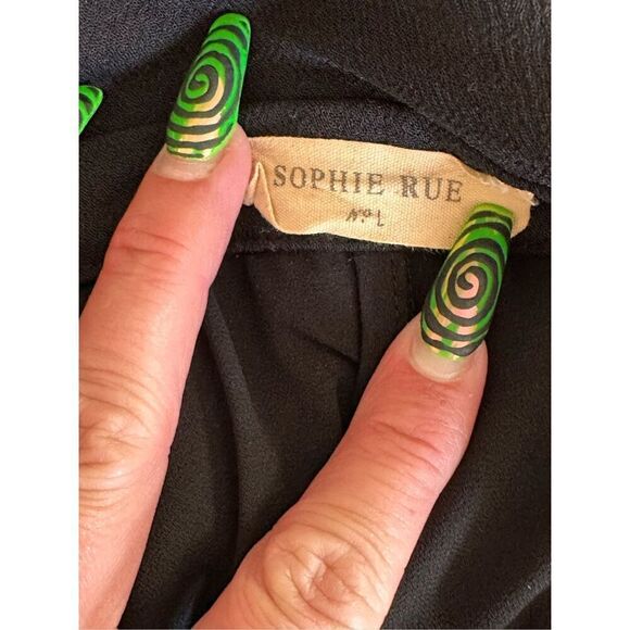 Sophie Rue Black Blazer with Single Button Closure and Sheer Back Sz Large - Picture 3 of 9